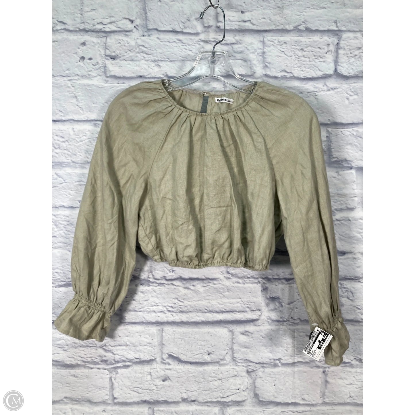Top Long Sleeve By Reformation In Cream, Size: Xs