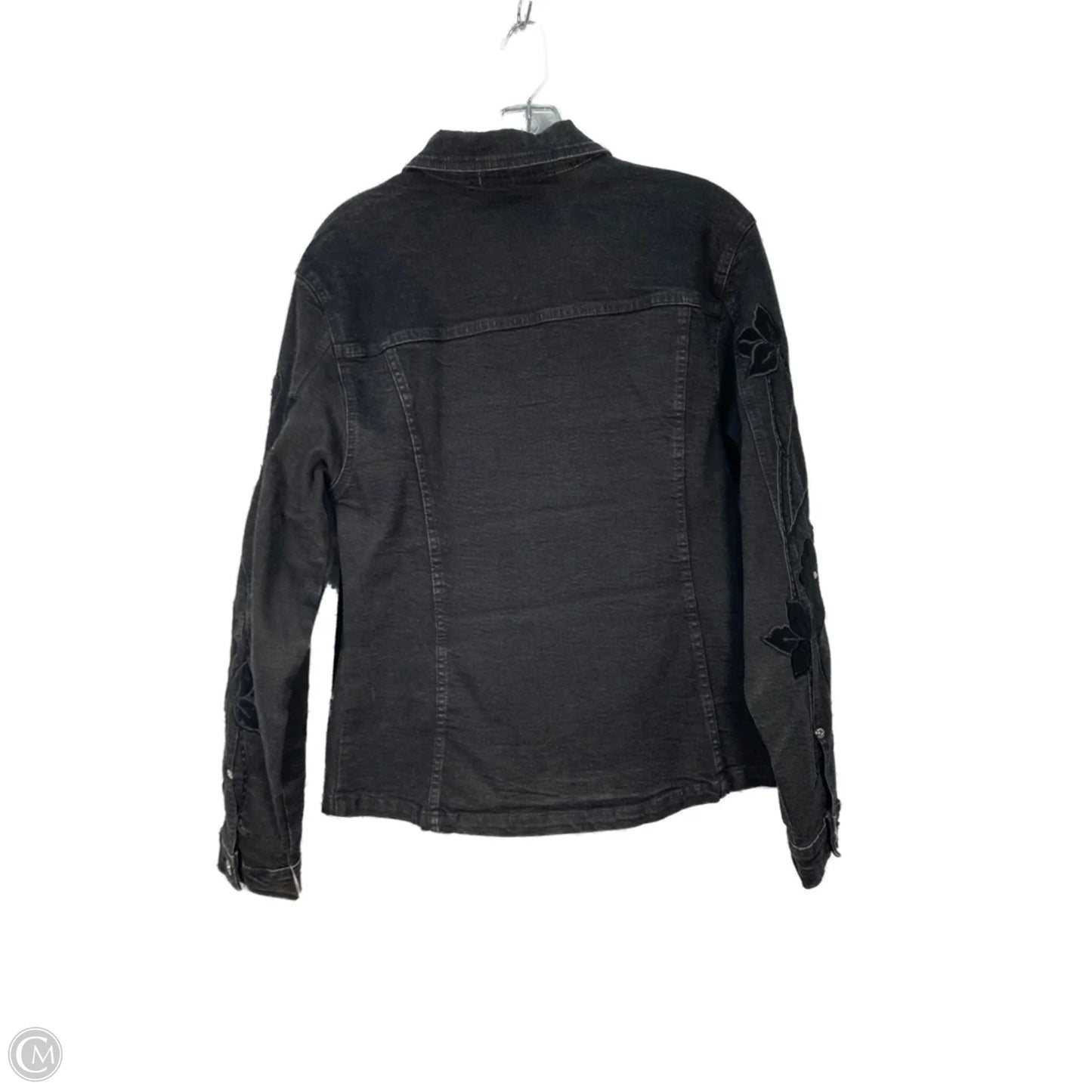 Jacket Denim By Clothes Mentor In Black, Size: L