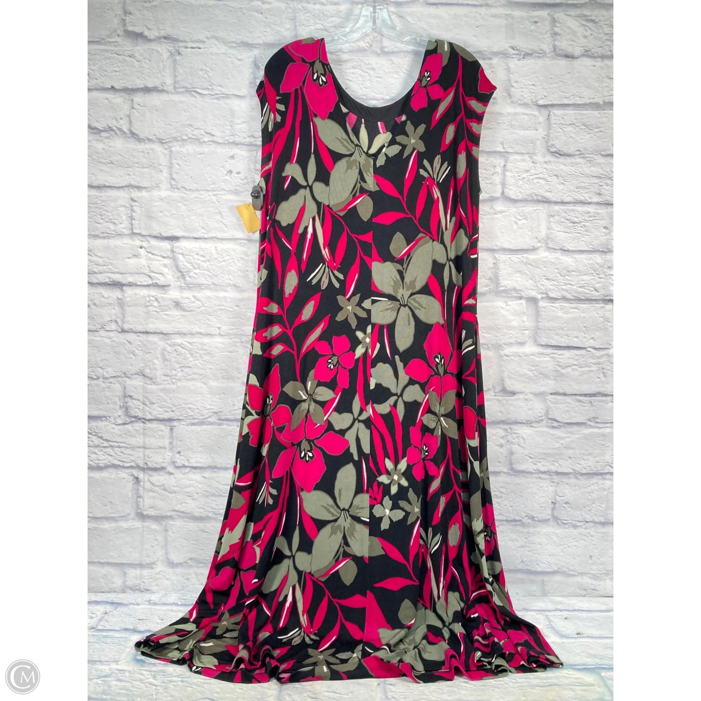 Dress Casual Maxi By Chicos In Green & Pink, Size: L