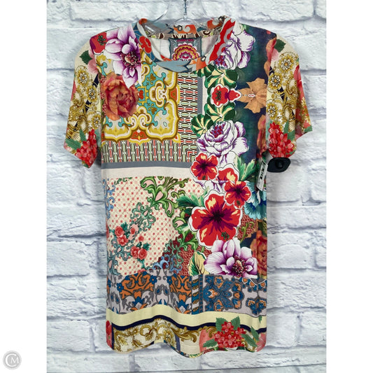 Top Short Sleeve By Johnny Was In Floral Print, Size: Xxs
