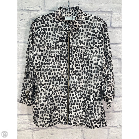 Jacket Windbreaker By Zenergy By Chicos In Polkadot Pattern, Size: L