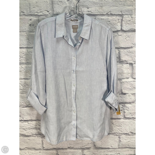 Top 3/4 Sleeve By Chicos In Blue, Size: L