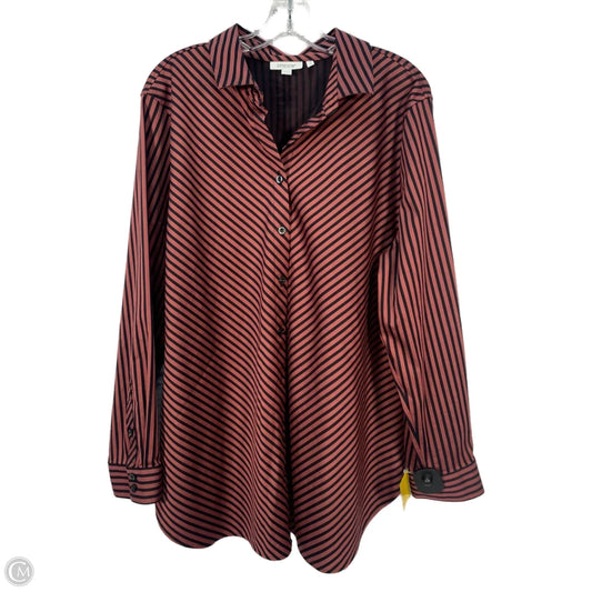 Top Long Sleeve By Chicos In Black & Brown, Size: Xl
