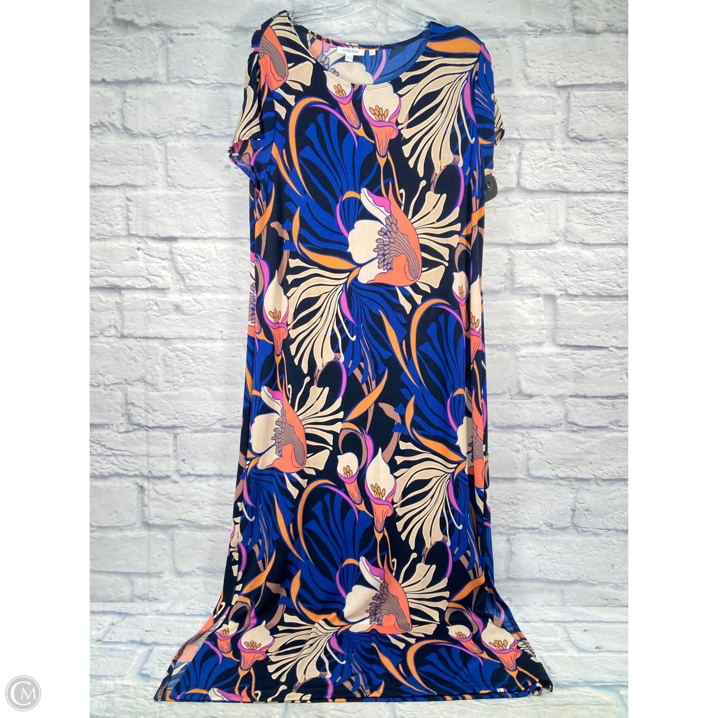 Dress Casual Maxi By Chicos In Floral Print, Size: L