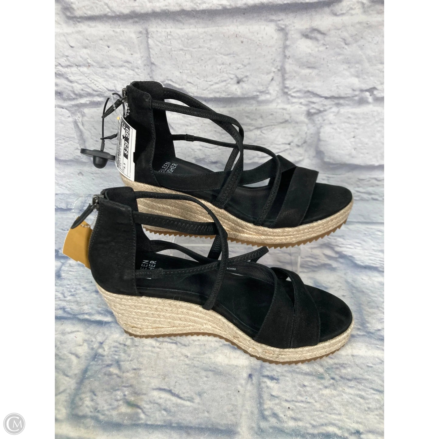 Sandals Heels Wedge By Eileen Fisher In Black, Size: 6.5
