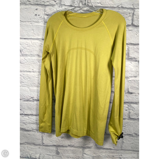 Athletic Top Long Sleeve Crewneck By Lululemon In Yellow, Size: 8