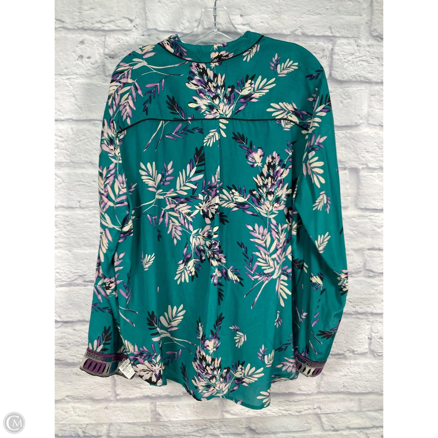 Blouse Long Sleeve By Johnny Was In Green & Purple, Size: Xl
