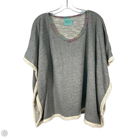 Poncho By Judith March In Grey & Pink, Size: Osfm