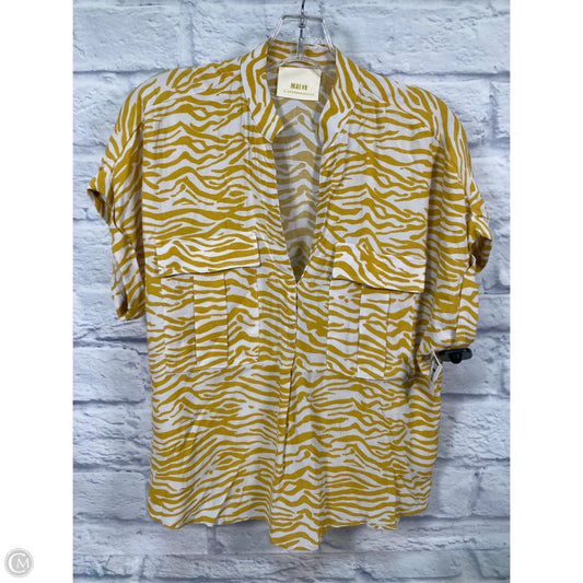 Top Short Sleeve By Maeve In Yellow Denim, Size: Xs