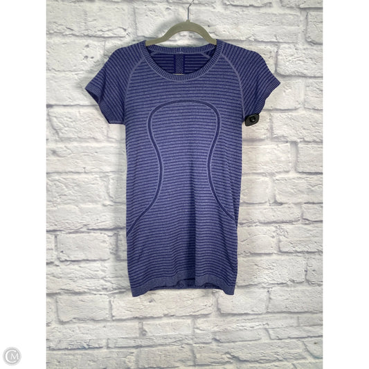 Athletic Top Short Sleeve By Lululemon In Blue, Size: 6