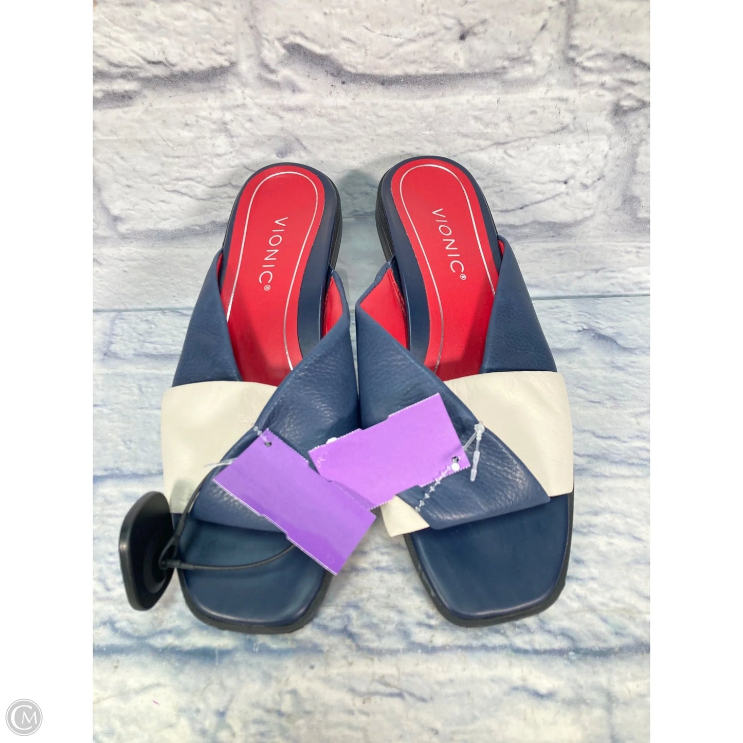 Sandals Flats By Vionic In Blue & Red, Size: 7.5