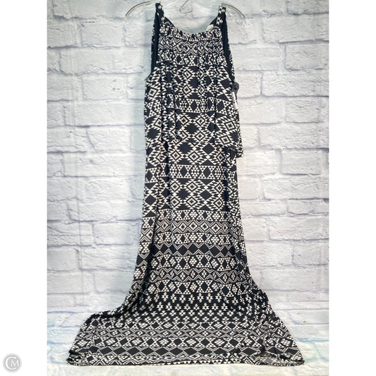 Dress Casual Maxi By Chicos In Black & White, Size: L