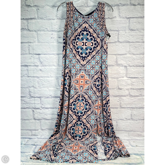 Dress Casual Maxi By Chicos In Blue & Orange, Size: L