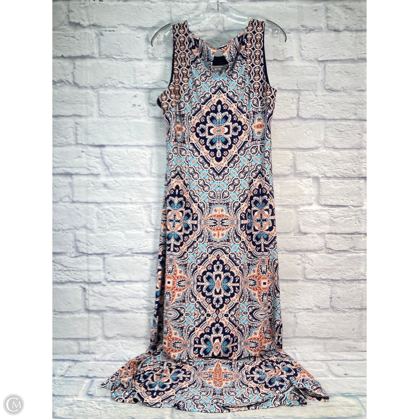 Dress Casual Maxi By Chicos In Blue & Orange, Size: L