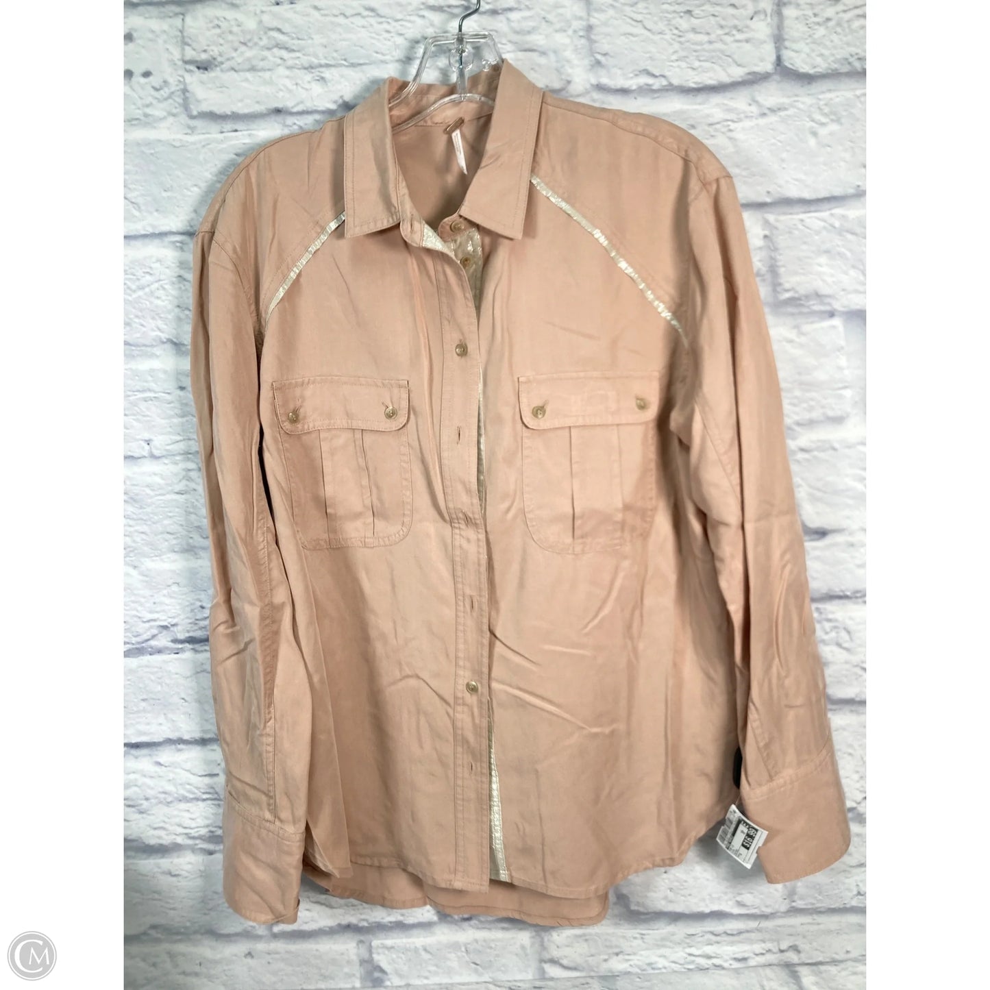 Top Long Sleeve By Free People In Pink, Size: S
