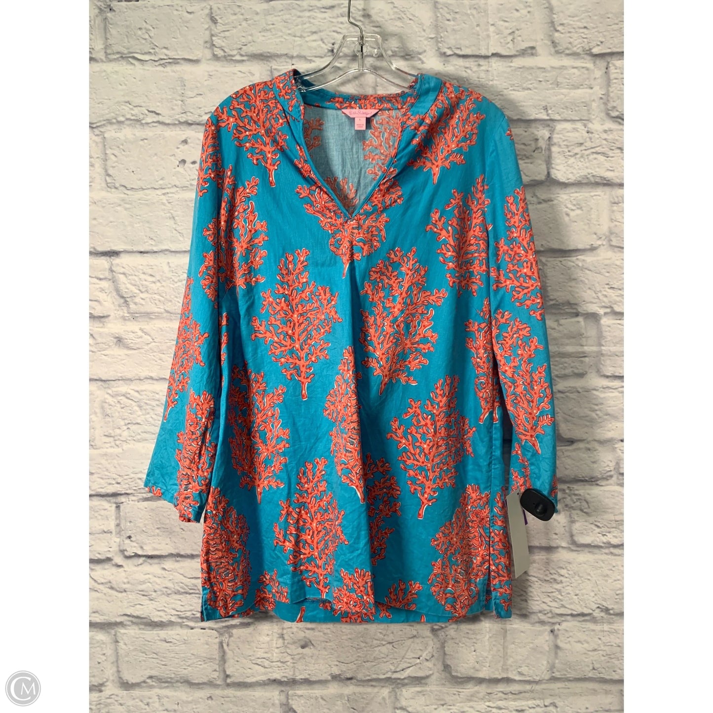 Tunic Designer By Lilly Pulitzer In Blue & Orange, Size: L