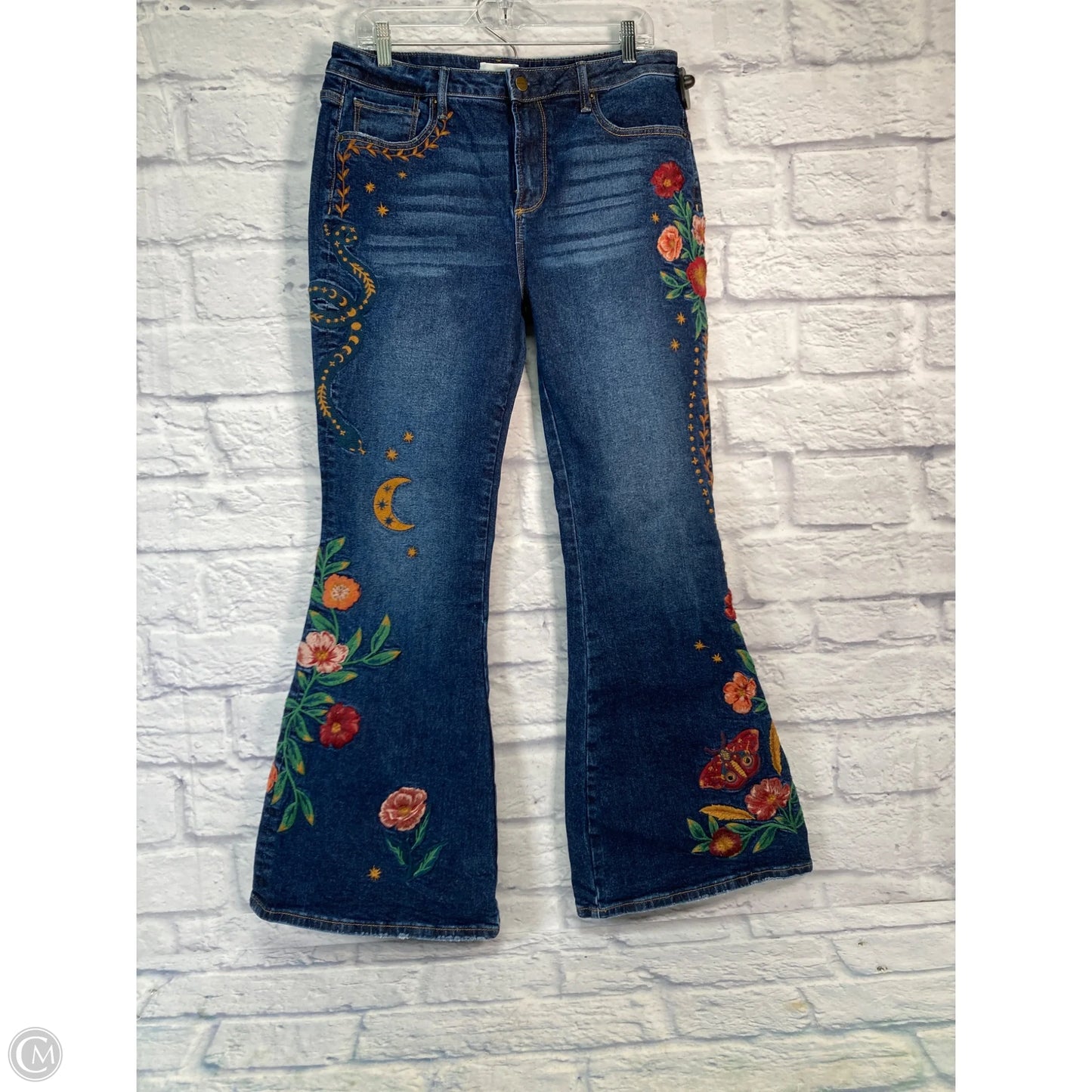 Jeans Flared By Driftwood In Blue Denim, Size: 12