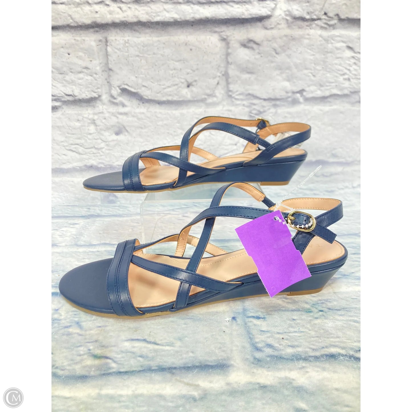 Shoes Heels Wedge By Talbots In Navy, Size: 8
