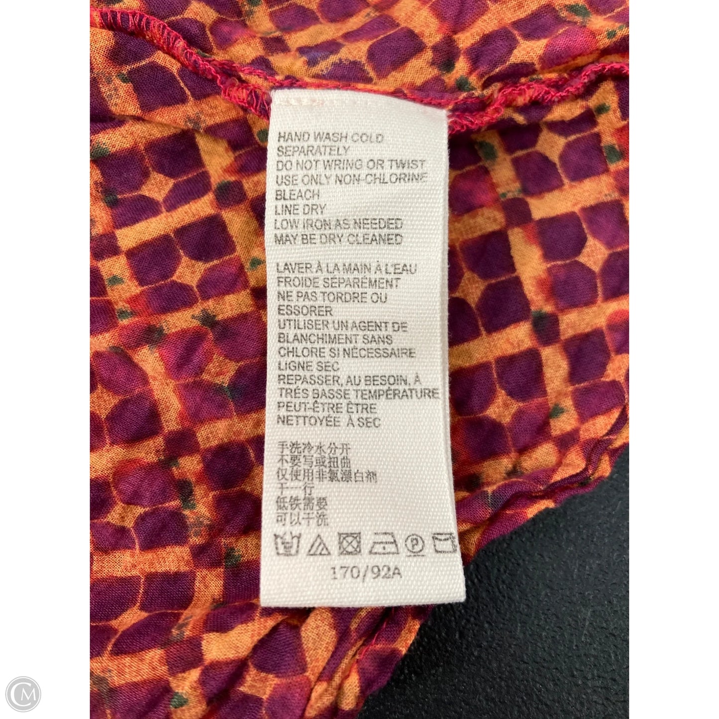 Top Short Sleeve By Free People In Red & Yellow, Size: S