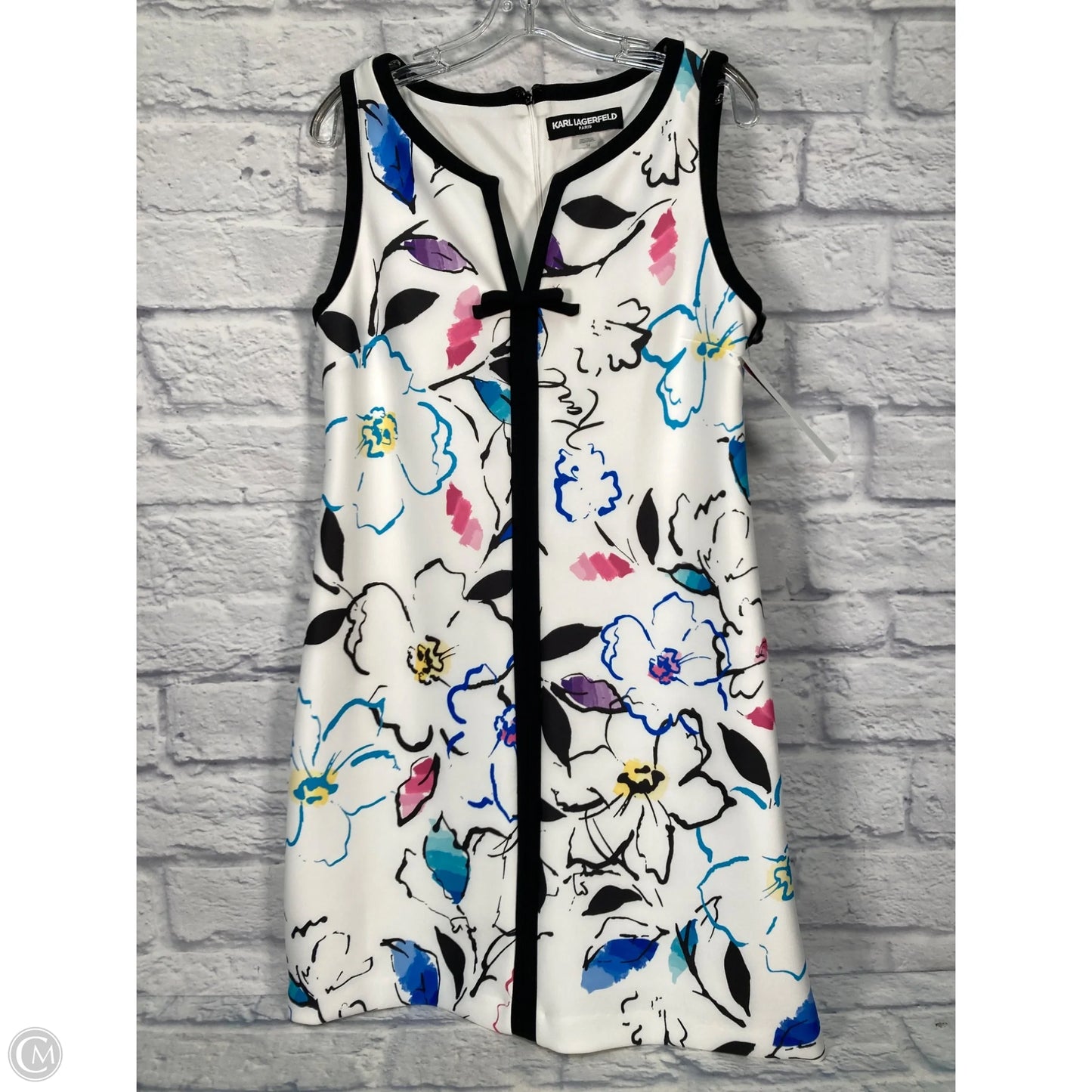 Dress Designer By Karl Lagerfeld In Black & White, Size: L
