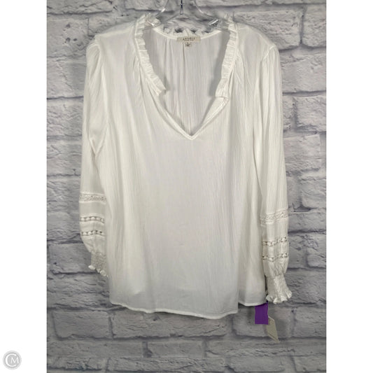 Top Long Sleeve By Angels In White, Size: L