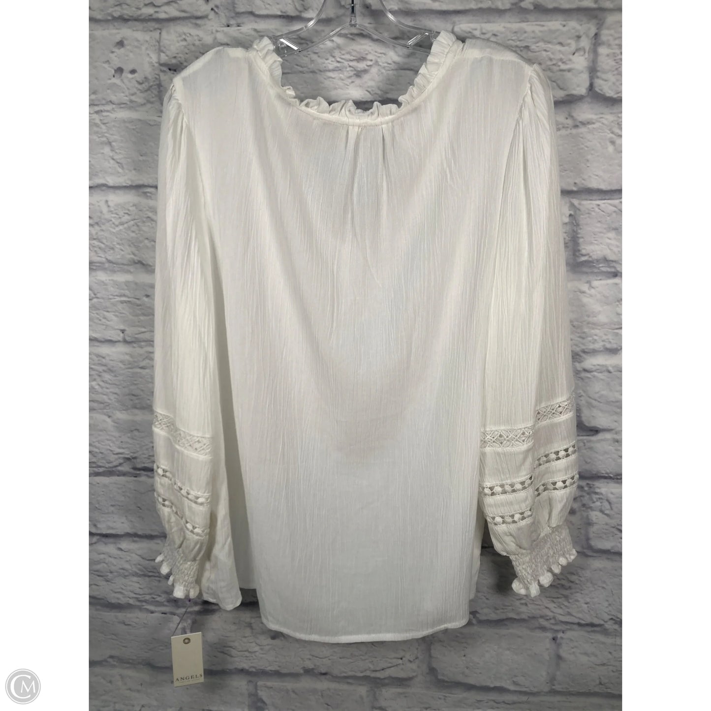Top Long Sleeve By Angels In White, Size: L
