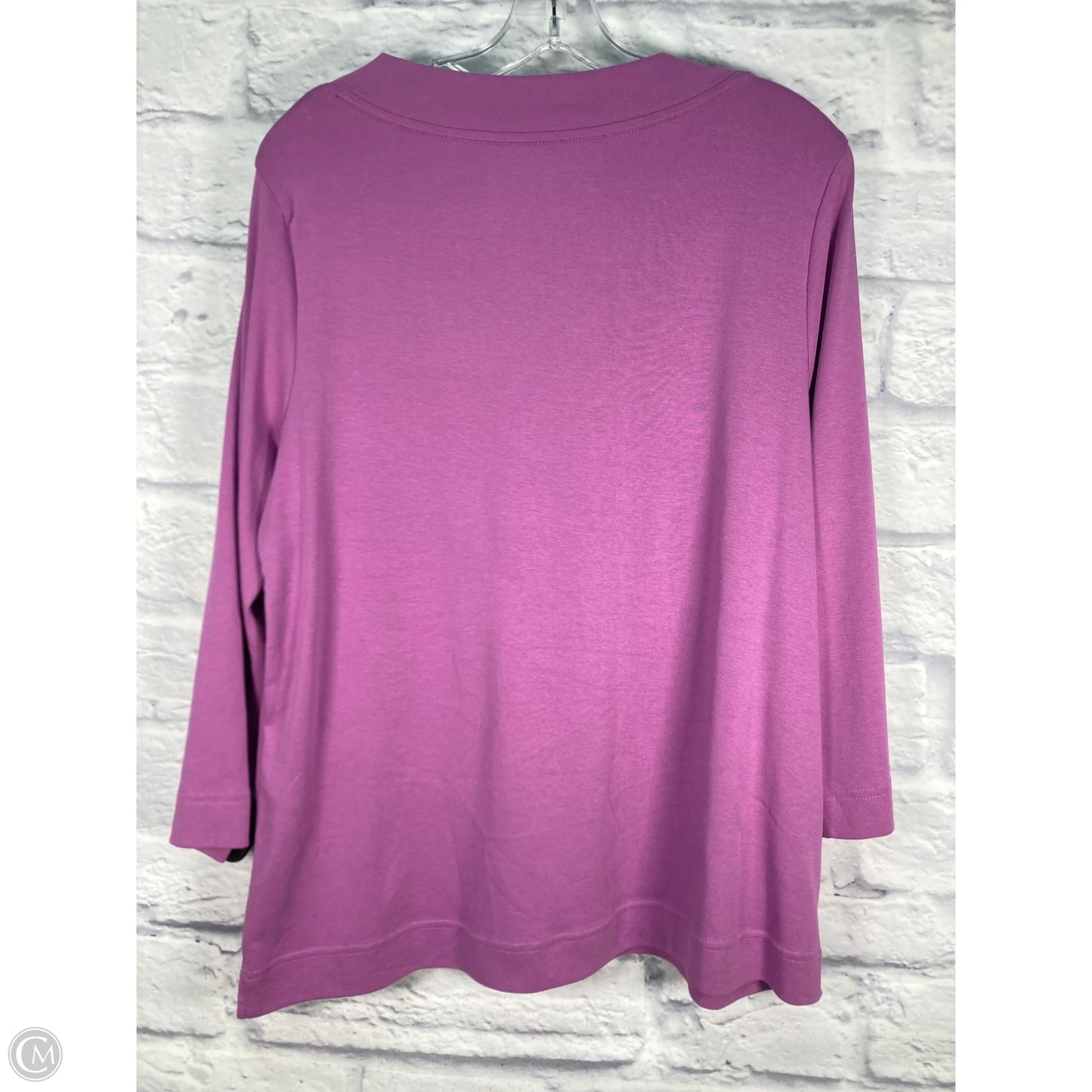 Top 3/4 Sleeve By Chicos In Purple, Size: L