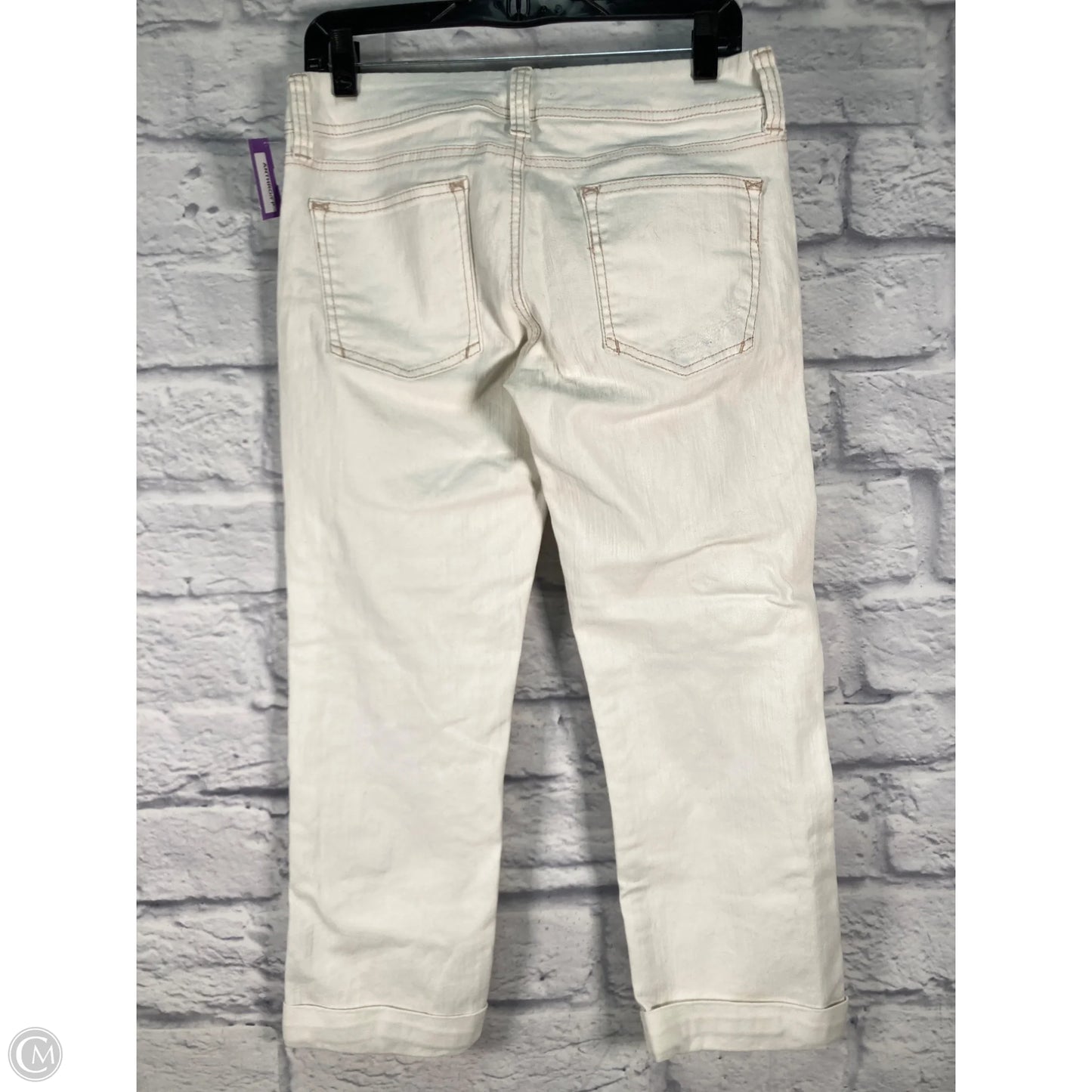 Jeans Cropped By Anthropologie In Cream, Size: 4