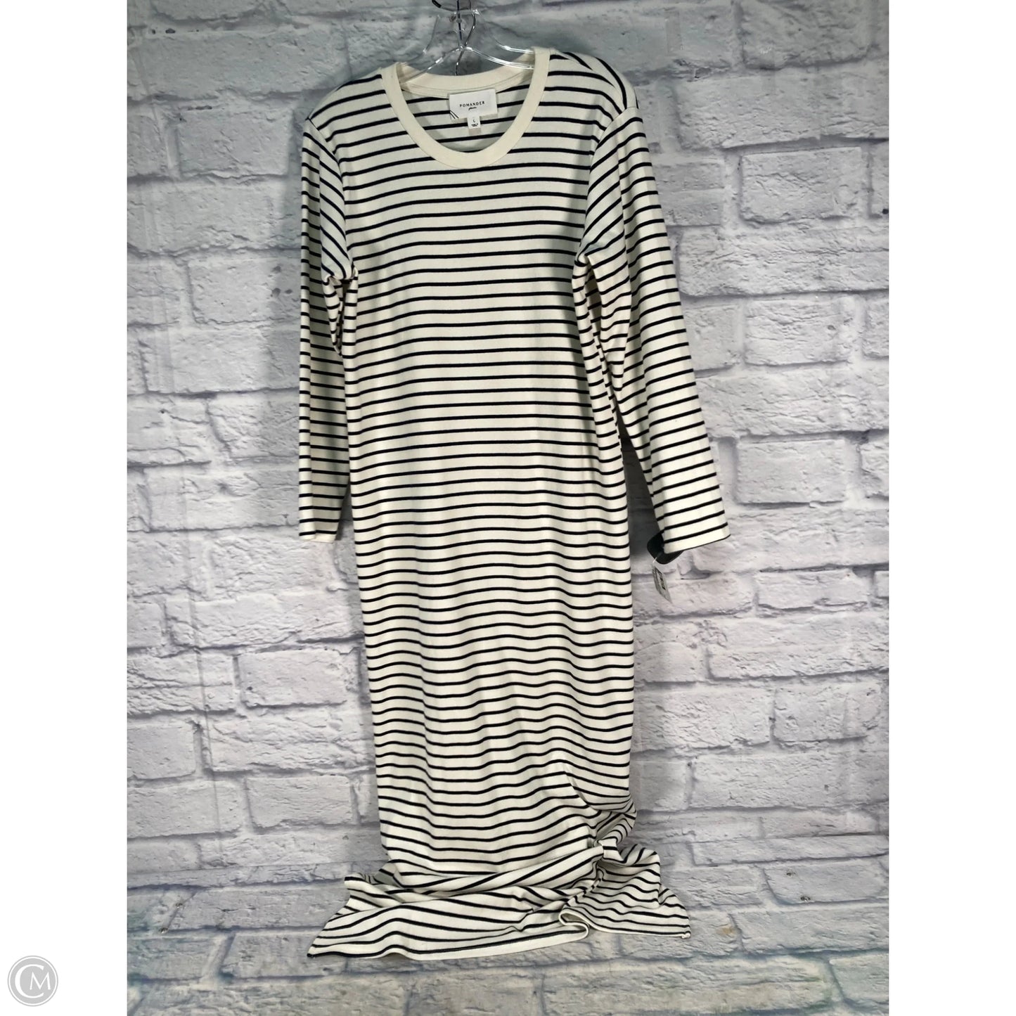 Dress Casual Maxi By Pomander Place In Blue & Cream, Size: L