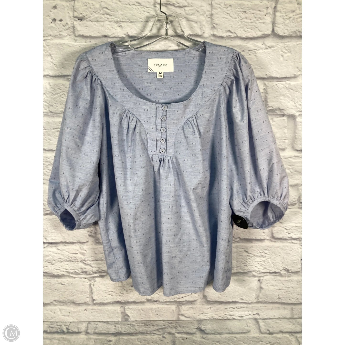 Top 3/4 Sleeve By Pomander Place In Blue, Size: M