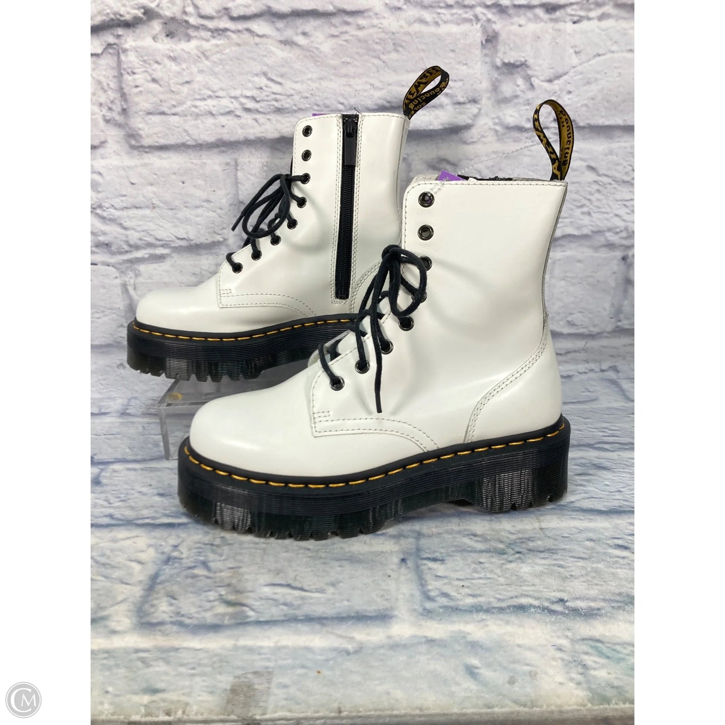 Boots Combat By Dr Martens In Black & White, Size: 7