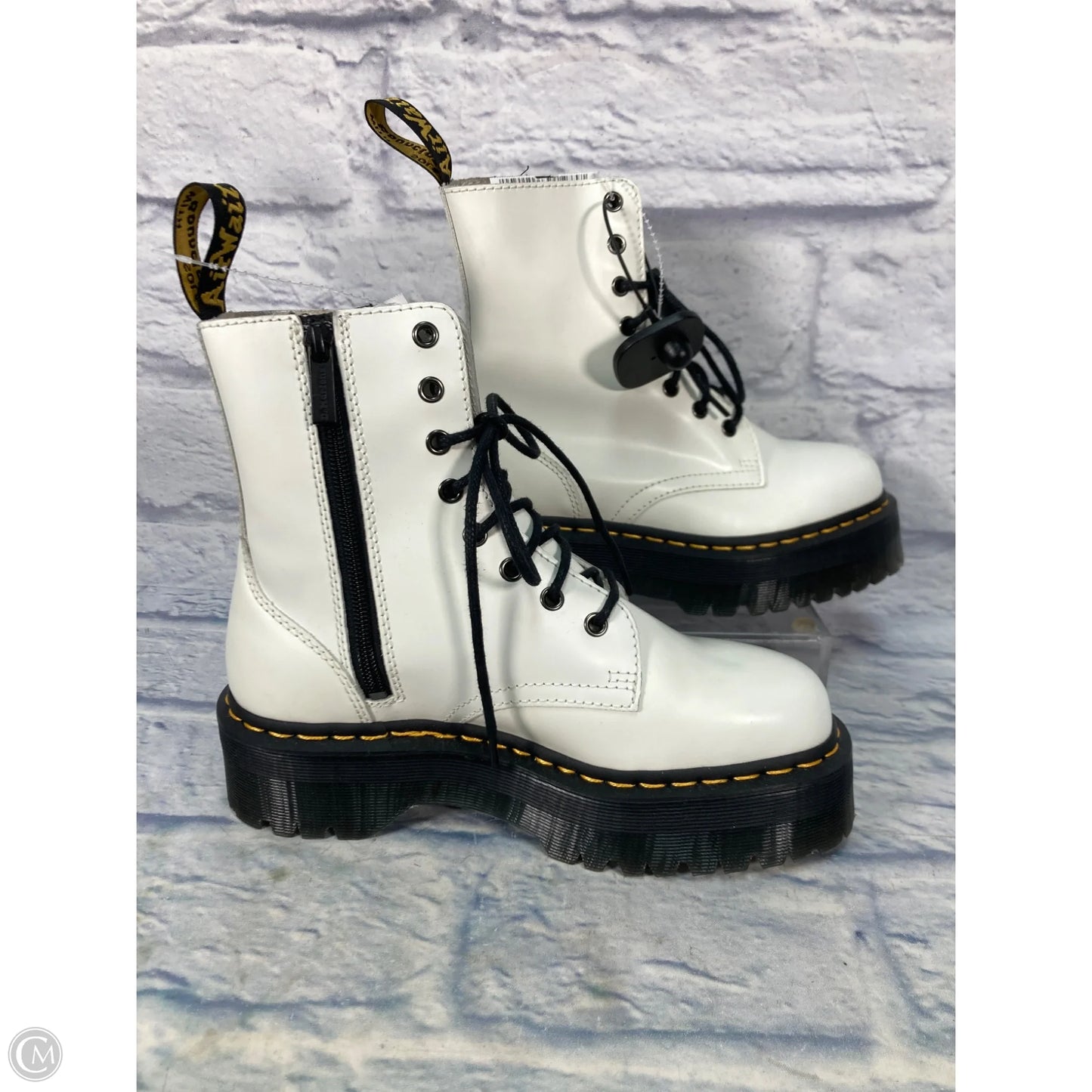 Boots Combat By Dr Martens In Black & White, Size: 7