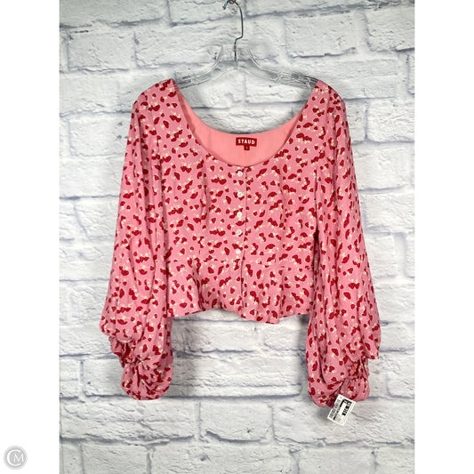 Blouse Long Sleeve By Clothes Mentor In Pink & Red, Size: S