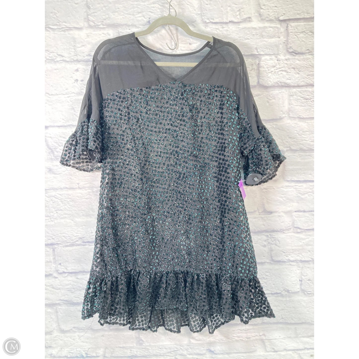 Dress Party Short By Amadi In Black & Green, Size: S