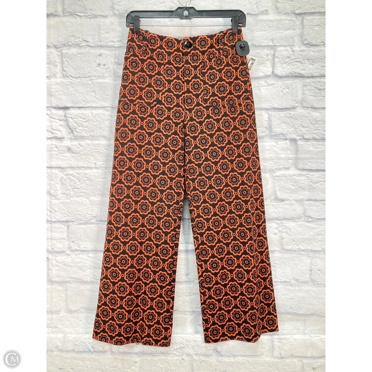 Pants Cropped By Maeve In Black & Orange, Size: 4