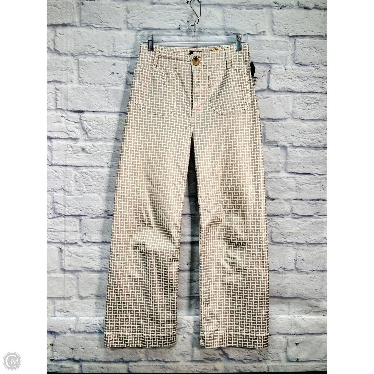 Pants Wide Leg By Maeve In Gold & White, Size: 4