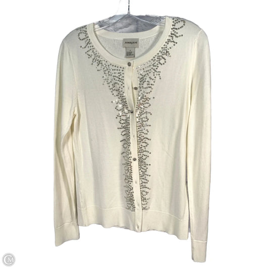 Cardigan By Clothes Mentor In Cream & Silver, Size: M