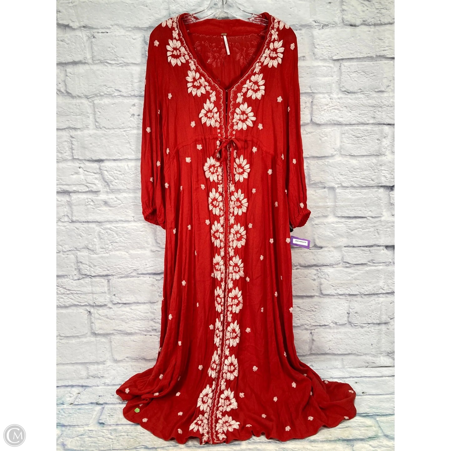 Dress Casual Maxi By Free People In Red & White, Size: L
