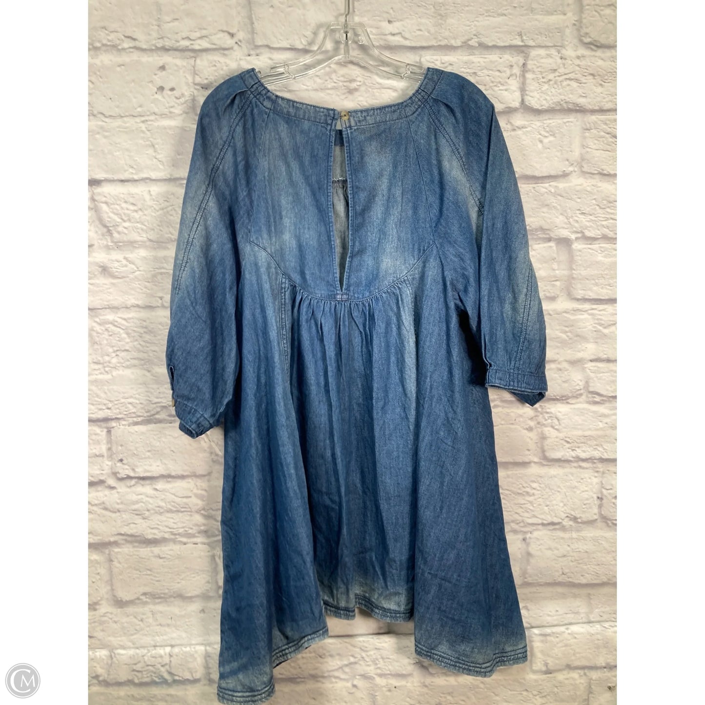 Tunic Short Sleeve By Free People In Blue Denim, Size: M