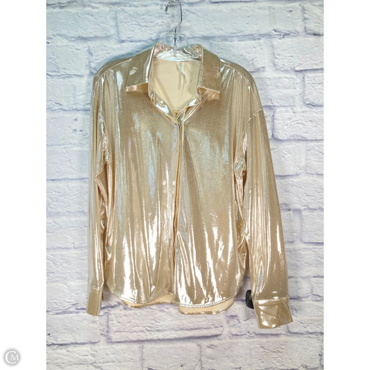Blouse Long Sleeve By Anthropologie In Gold, Size: M