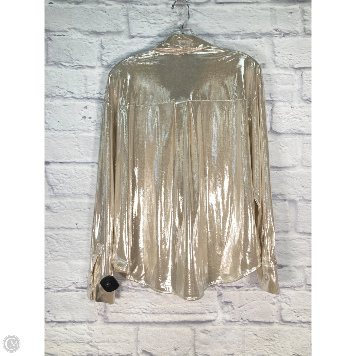 Blouse Long Sleeve By Anthropologie In Gold, Size: M