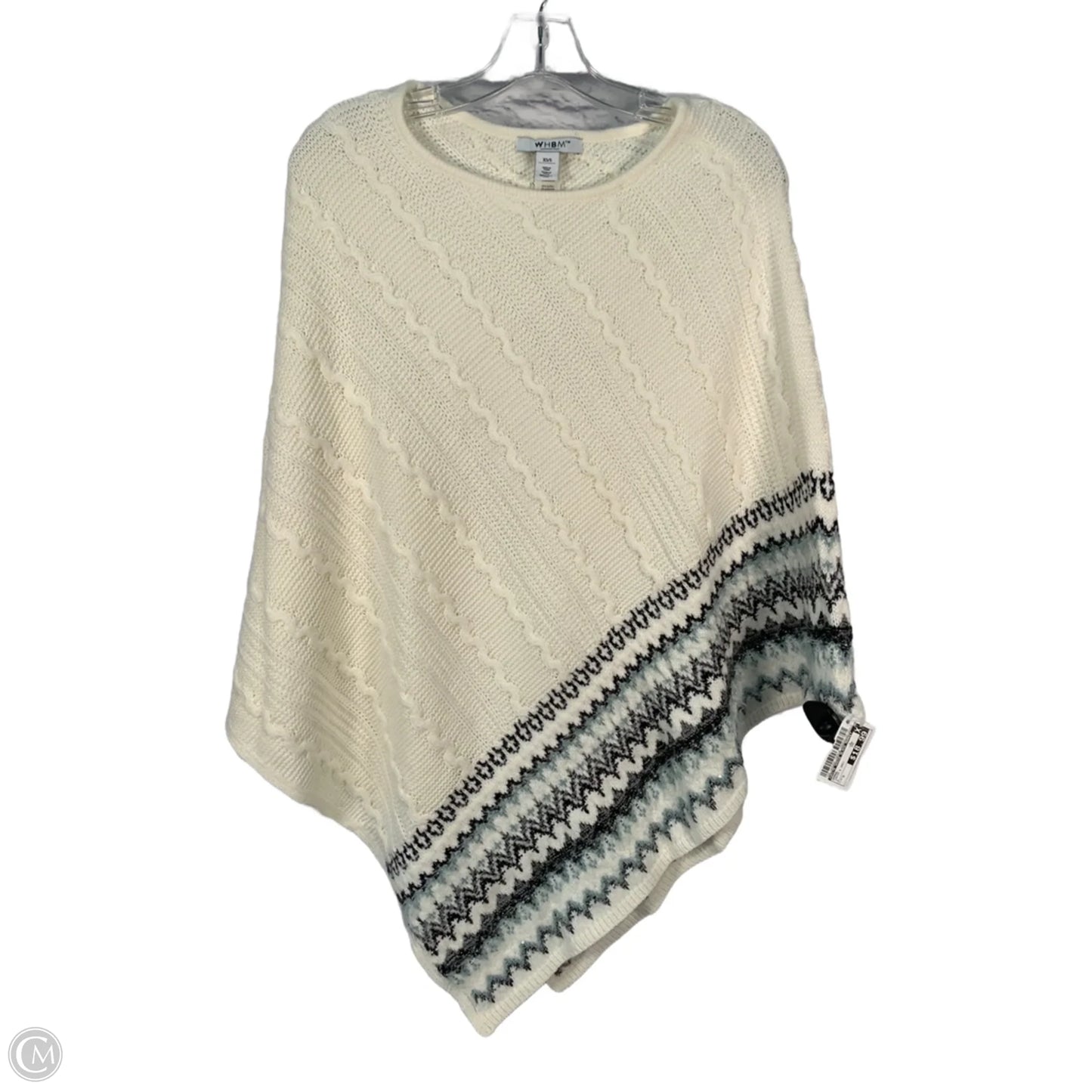 Shawl By White House Black Market In Cream & Grey, Size: S