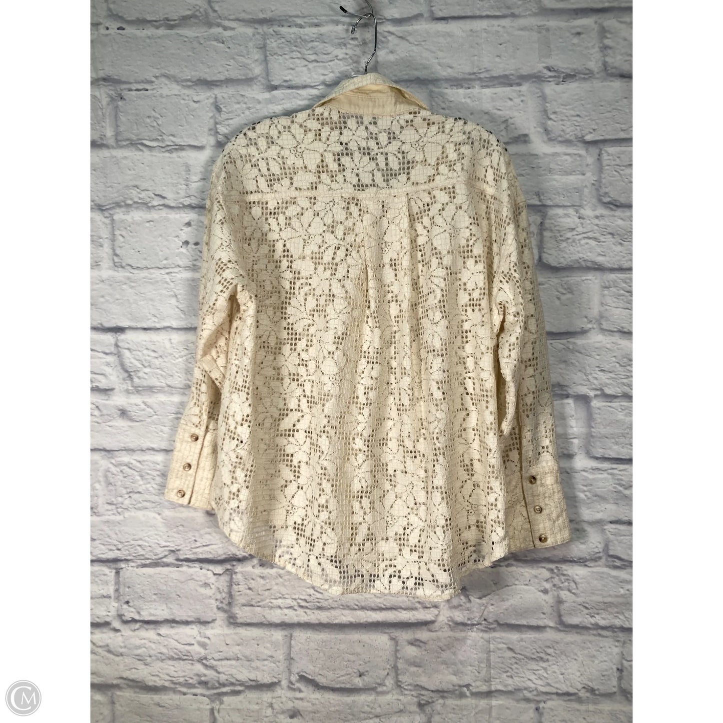 Blouse Long Sleeve By Free People In Cream, Size: Xs