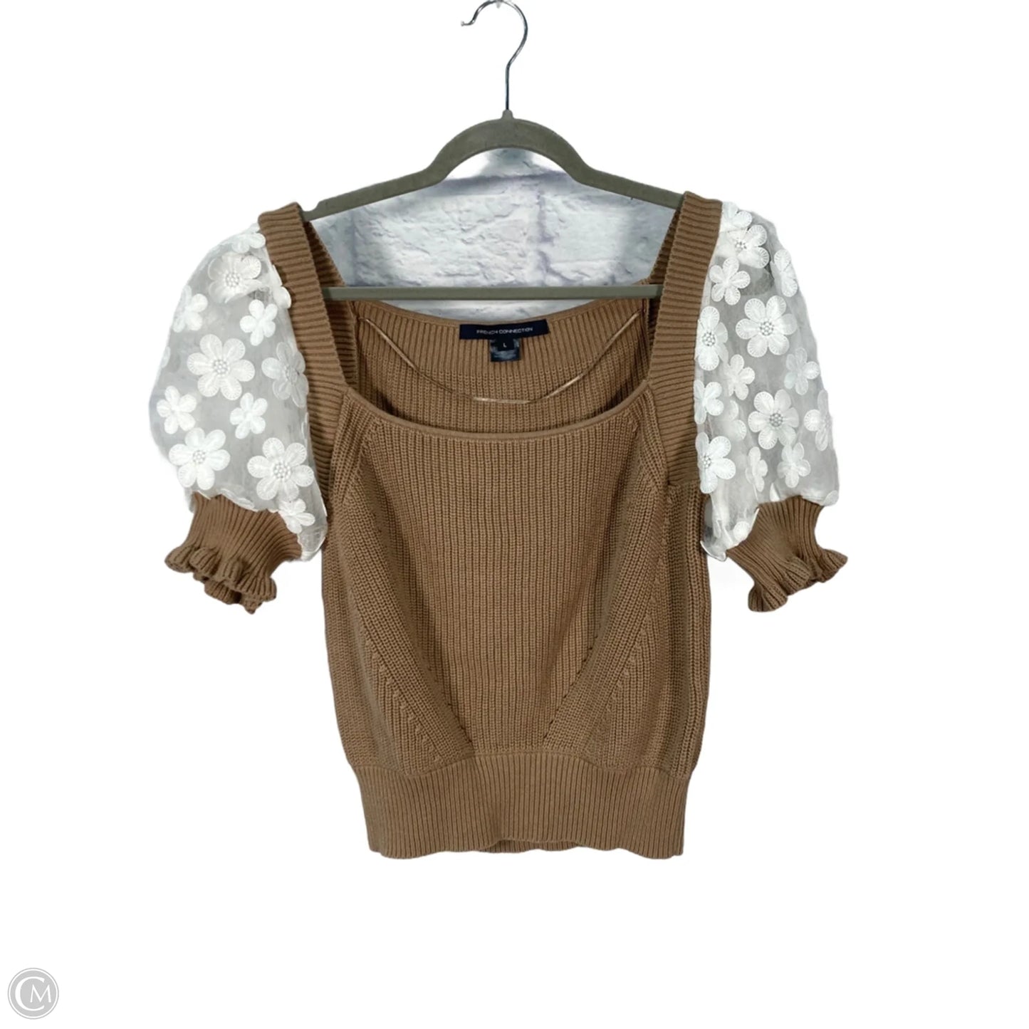 Sweater By French Connection In Brown & White, Size: L