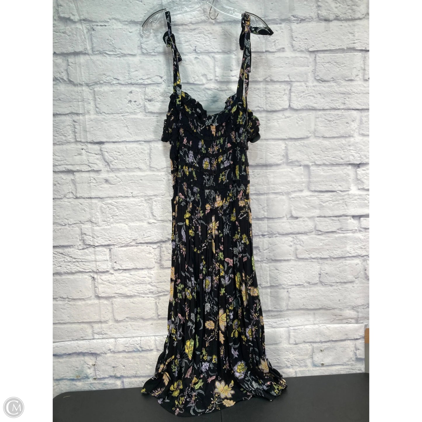 Dress Casual Midi By Free People In Black & Yellow, Size: L