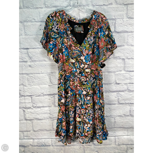 Dress Casual Short By Anthropologie In Blue & Pink, Size: L