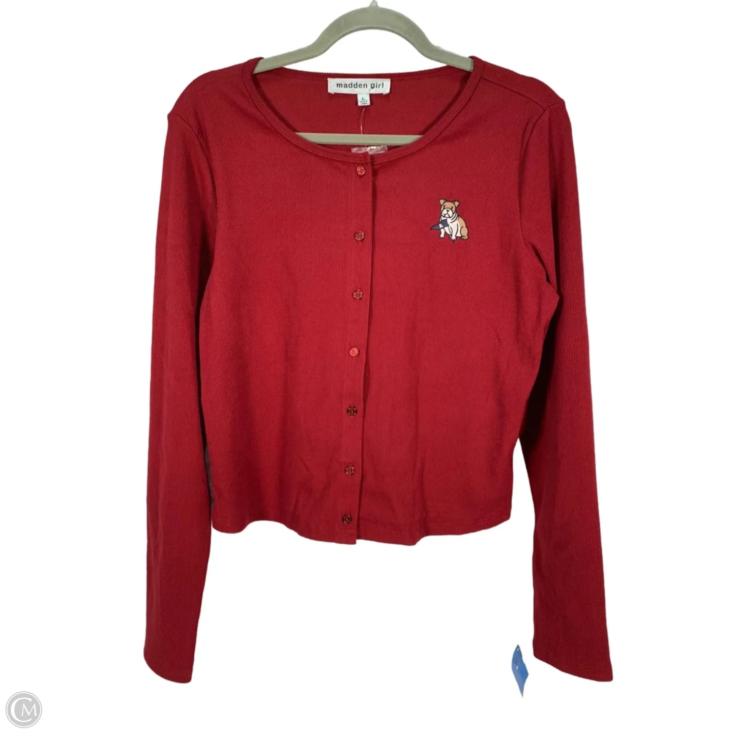 Top Long Sleeve By Madden Girl In Red, Size: L