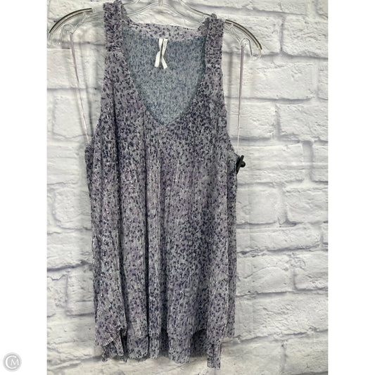 Top Sleeveless By Anthropologie In Purple & Silver, Size: L