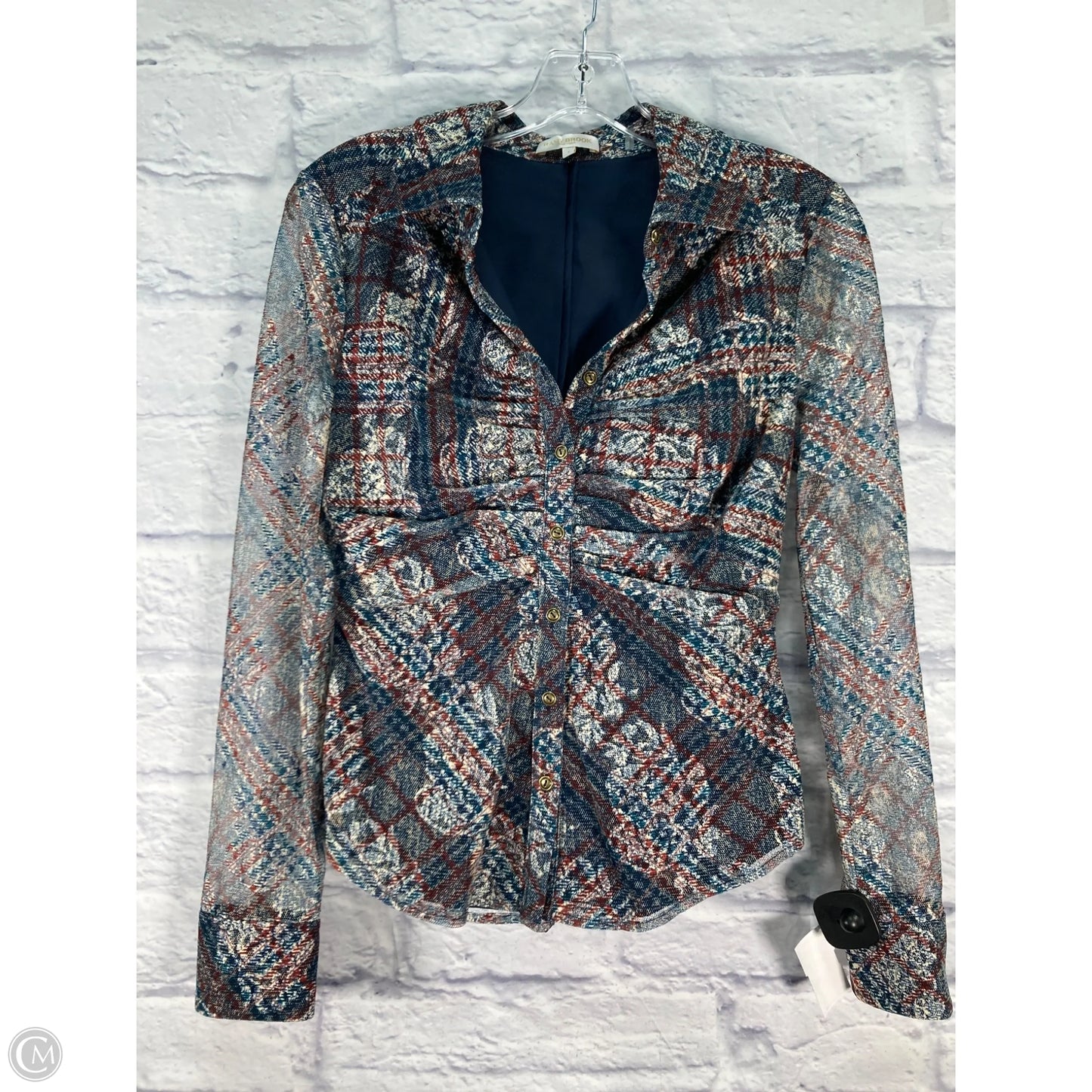 Top Long Sleeve By Ramy Brook In Blue & Red, Size: S