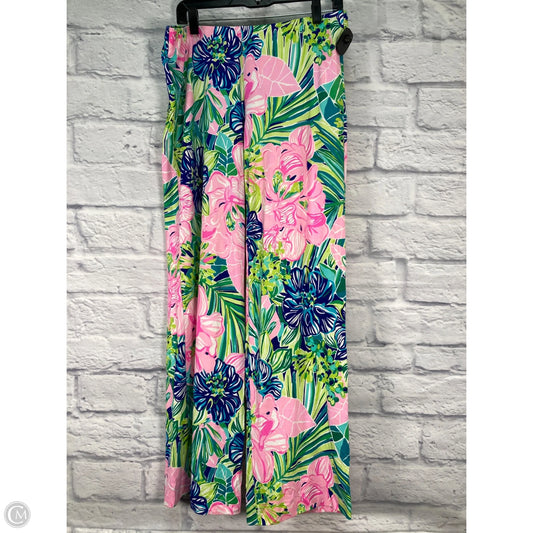 Pants Designer By Lilly Pulitzer In Blue & Pink, Size: L
